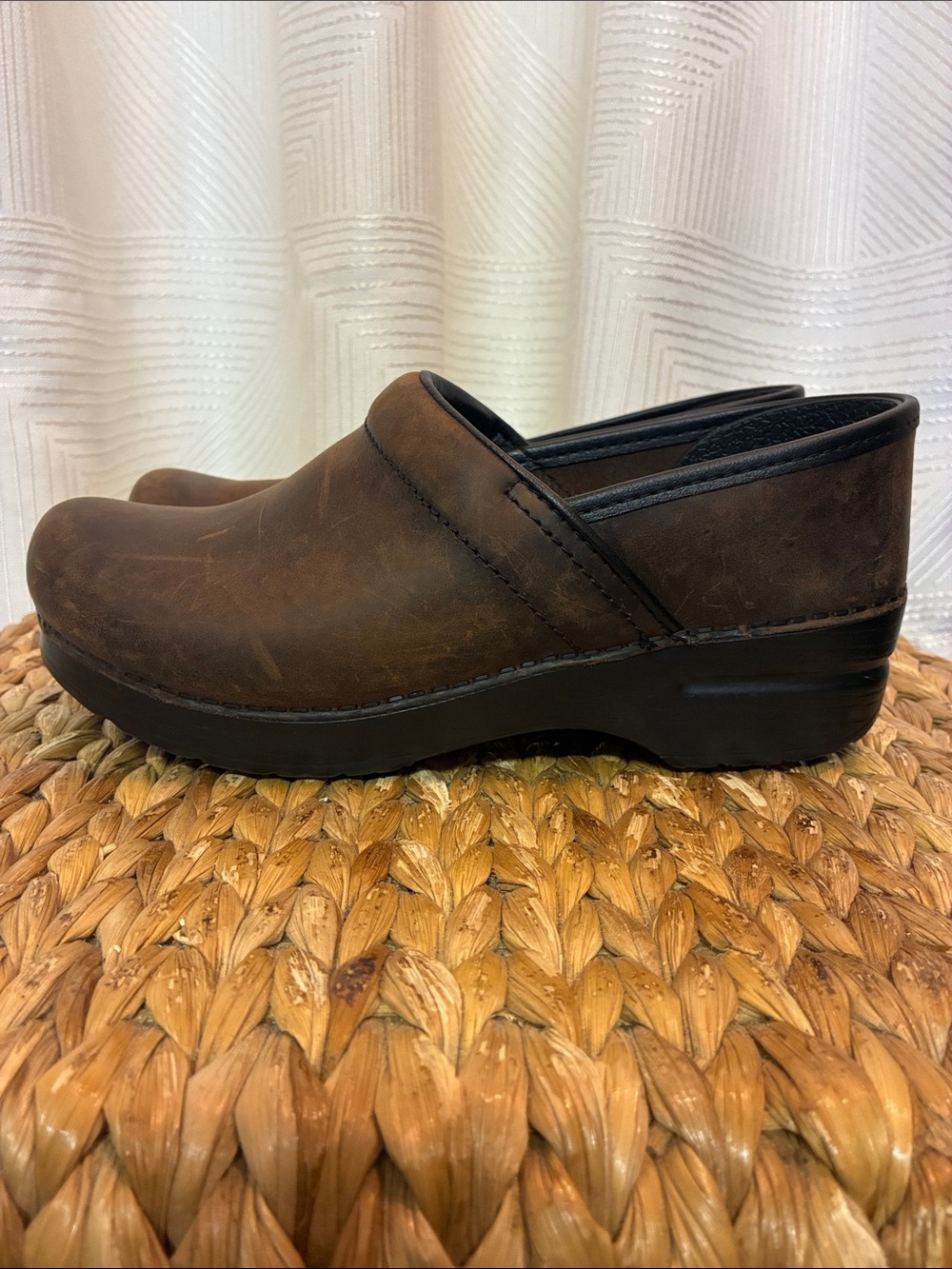 Dansko Brown Leather Slip-On Clogs for Women